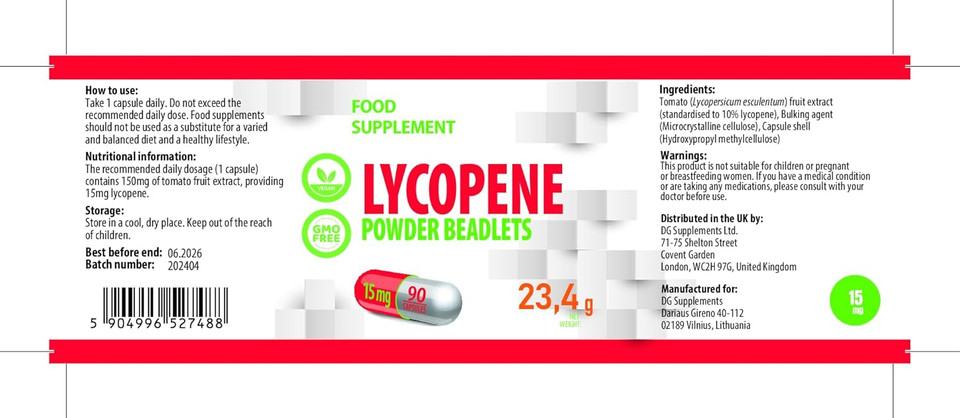 Hepatica Lycopene 15mg | 10% Beadlet | 90 Vegan Capsules | High Strength Antioxidant for Skin & Prostate Health | 3rd Party Lab Tested