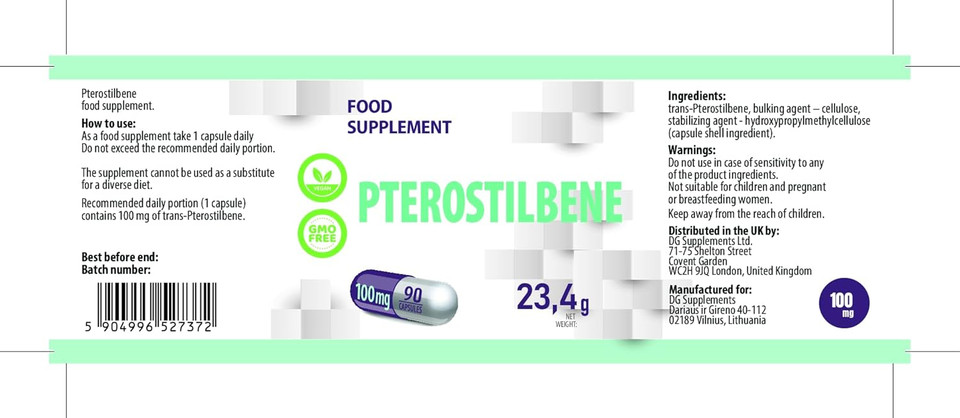 Hepatica Pterostilbene 100mg | 90 Vegan Capsules | High Strength Antioxidant & Cellular Health Support | Promotes Brain, Heart & Longevity | 3rd Party Lab Tested