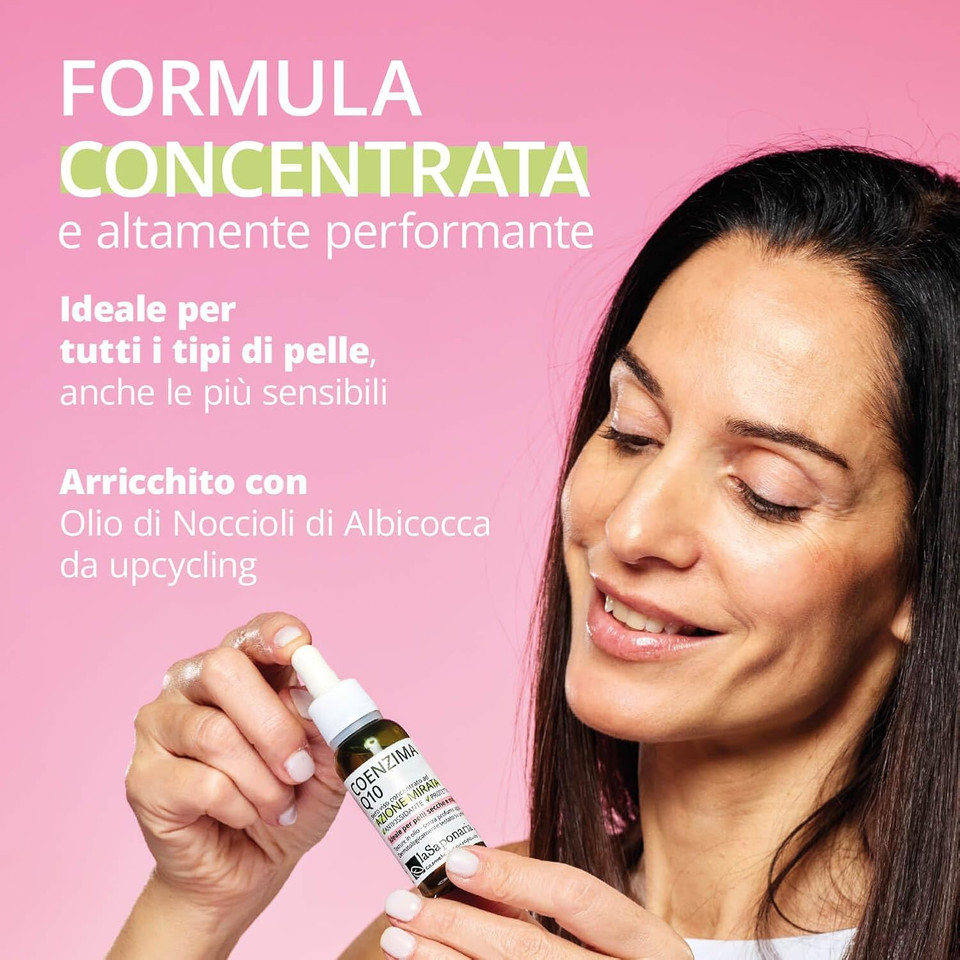 La Saponaria Coenzyme Q10 Serum, Anti-Ageing, Wrinkles & Fine Lines, Antioxidant, Vitamin E, Firming, All Skin Types, Moisturiser, Natural, Vegan, Cruelty-Free, Recycled Packaging, Organic, 30ml