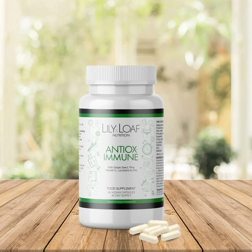 Antiox-Immune | Grapeseed, Zinc, Vitamin C, Lycopene | 90 Vegan Capsules | 45-Day Supply