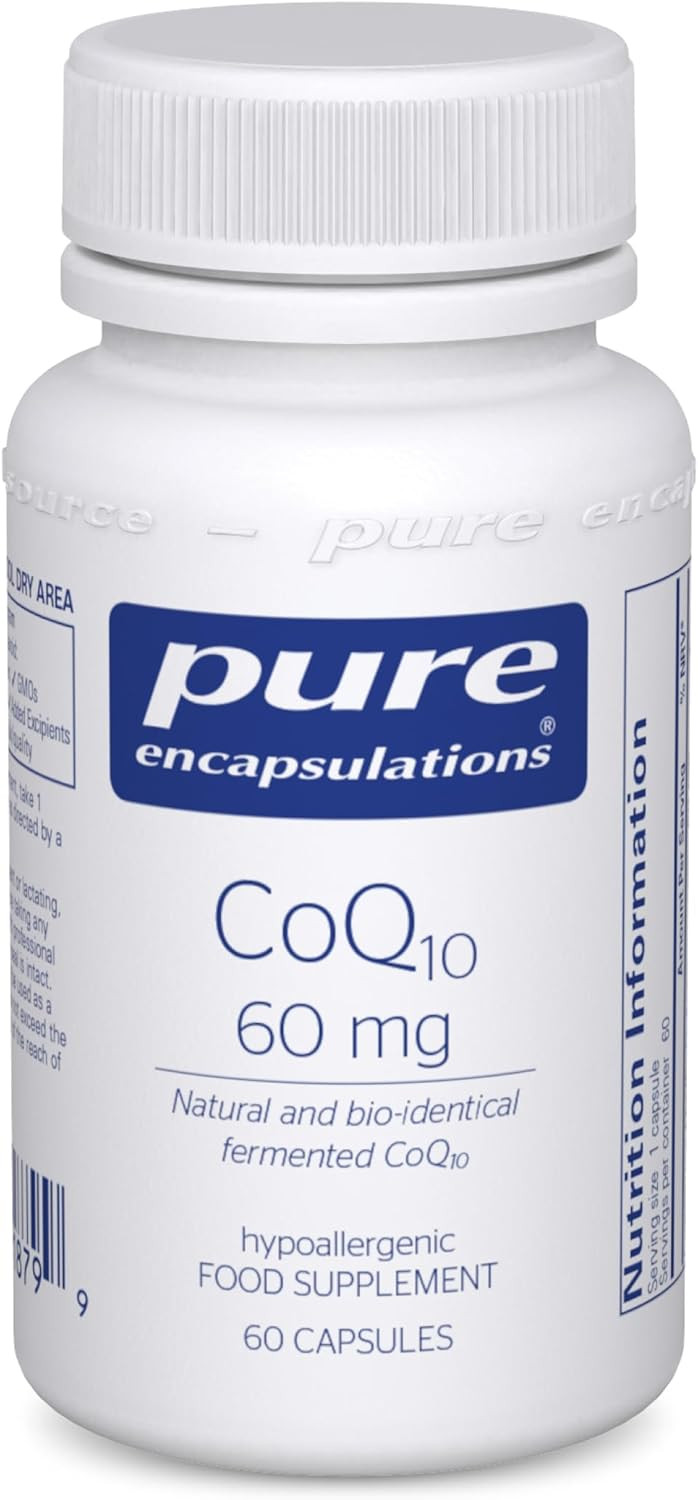 Pure Encapsulations - CoQ10 60mg - Natural and Bio-Identical Fermented Coenzyme Q10-60 Capsules