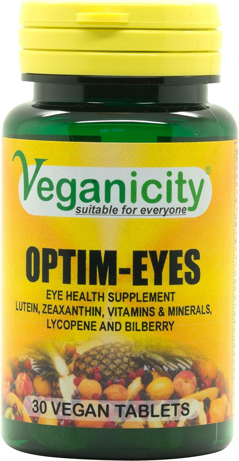 Veganicity Optim-Eyes : Vision and Eye Health : 30 Tablets, in a Planet-Friendly 99% Recycled Pot