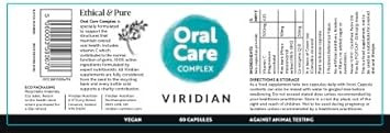 Viridian - Oral Care Complex - 60 Caps | Contributes to Overall Oral Health, Normal Function of Gums & Teeth | with Vitamin C & Co-Enzyme Q10 | Nutritionist Formulated