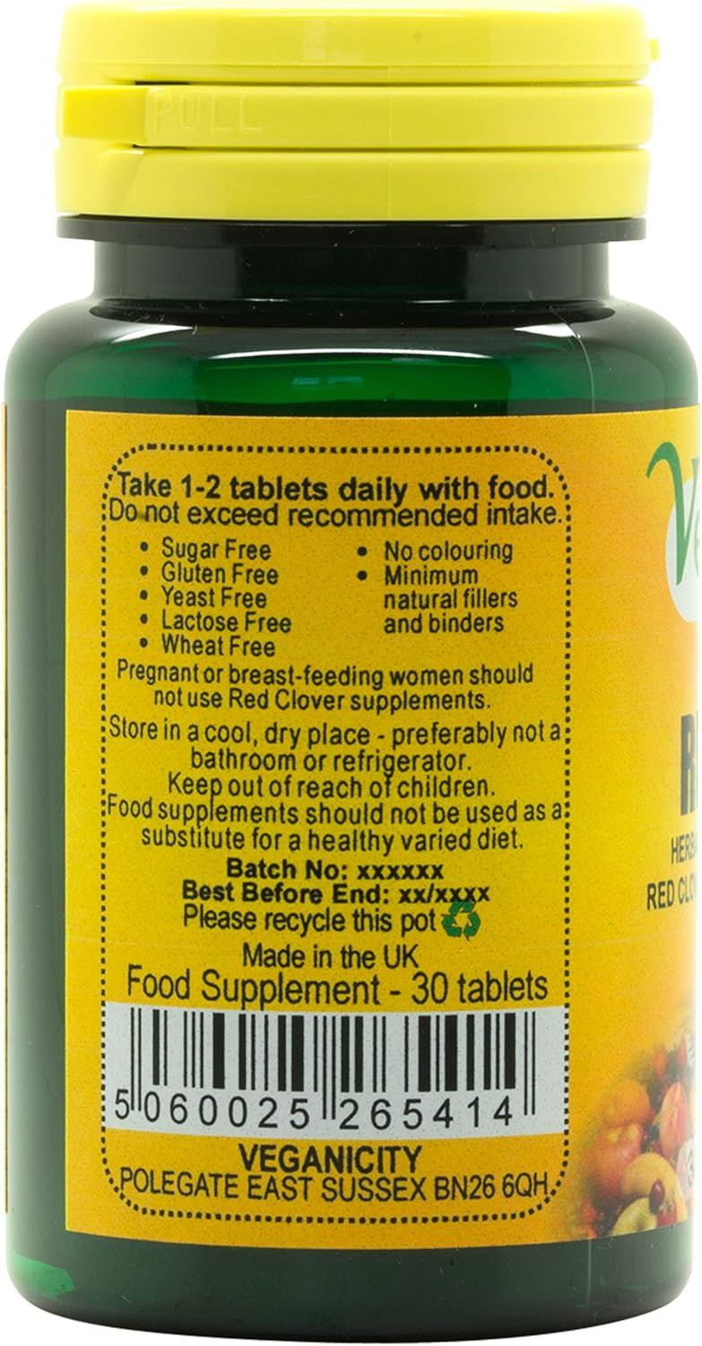 Veganicity Red Clover : Women's Health Plant Supplement : 30 Tablets