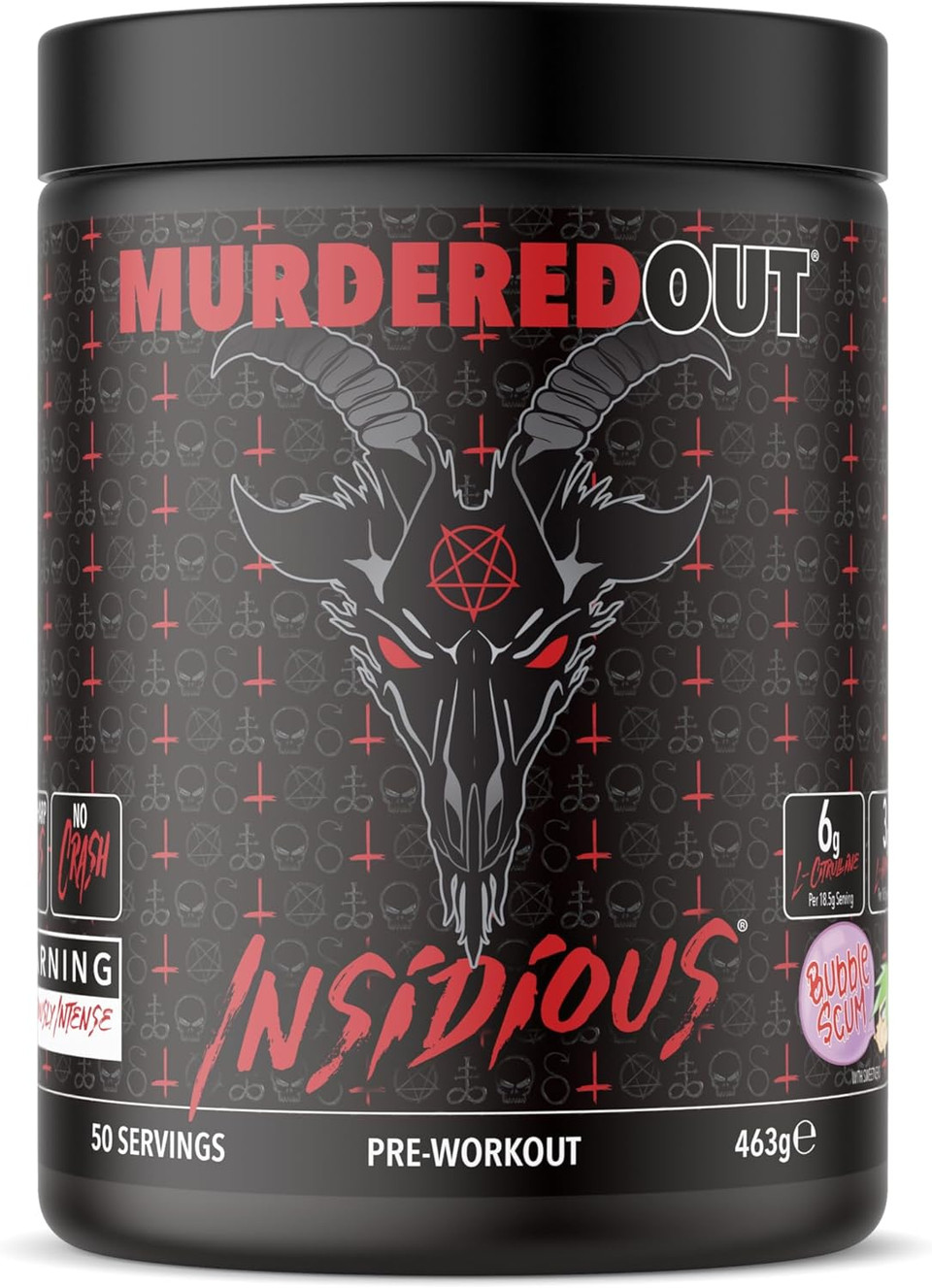 Murdered Out Pre Workout Insidious BubbleScum 463g