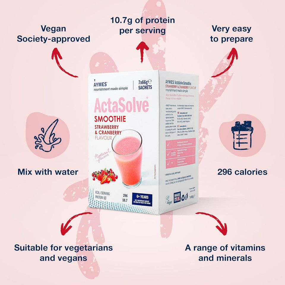AYMES - ActaSolve Smoothie - Pineapple - 42 Servings - Vegan-Friendly Nutritional Powder - Gluten Free - Suitable for Adults and Children Aged 3+