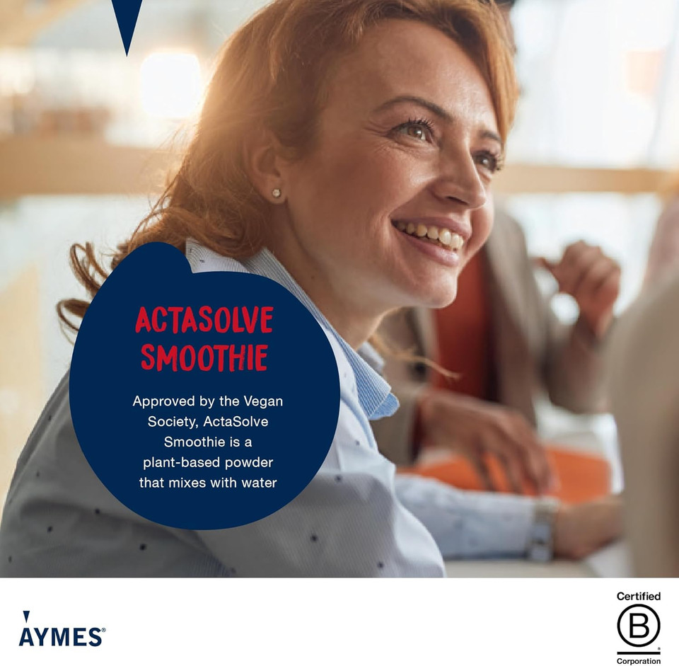 AYMES - ActaSolve Smoothie - Mango - 42 Servings - Vegan-Friendly Nutritional Powder - Gluten Free - Suitable for Adults and Children Aged 3+