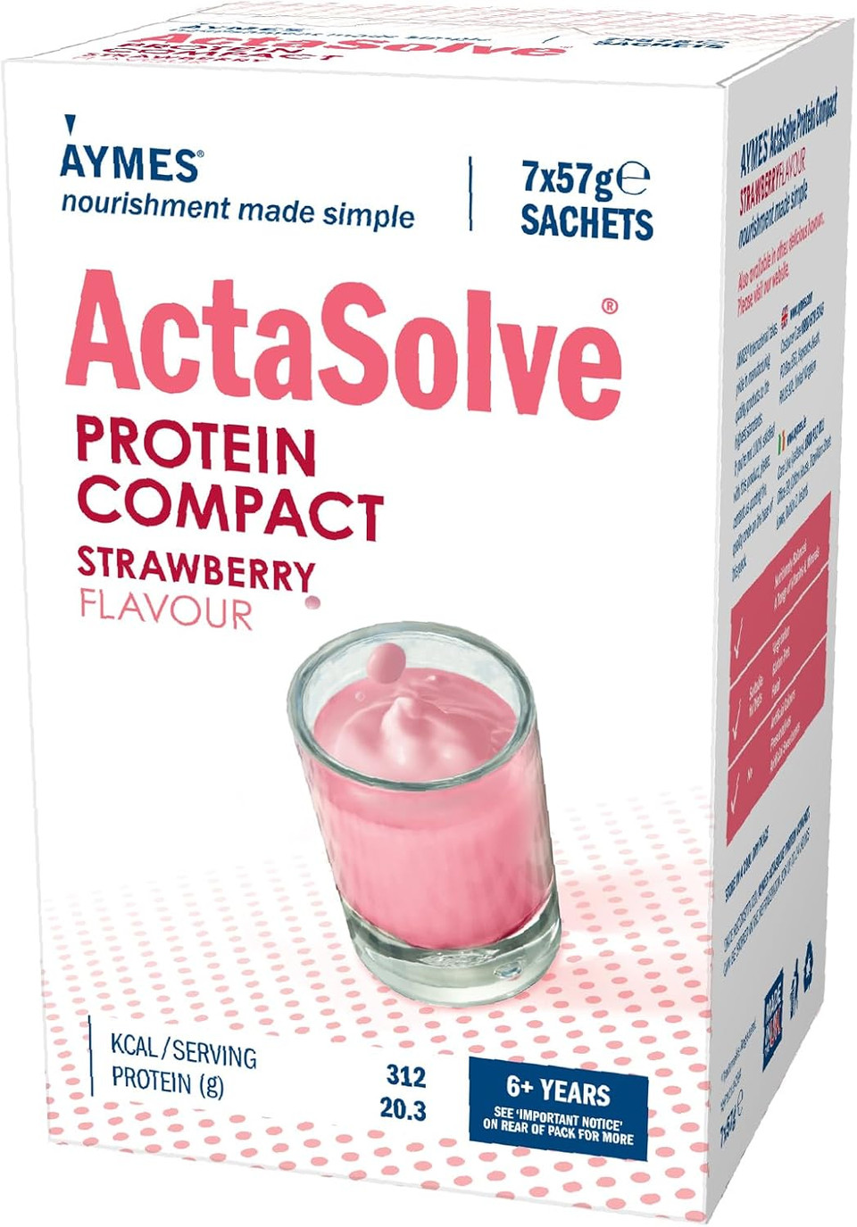 AYMES - ActaSolve Protein Compact - Chocolate - 42 Servings - High Protein Nutritional Powder - Gluten Free & Vegetarian - Suitable for Adults and Children Aged 3+