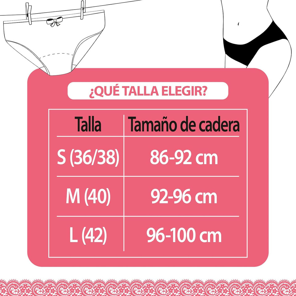 INTIMY Care - Menstrual Panty Size S - Abundant Flow - 95% Eco-Friendly Cotton - Washable and Reusable