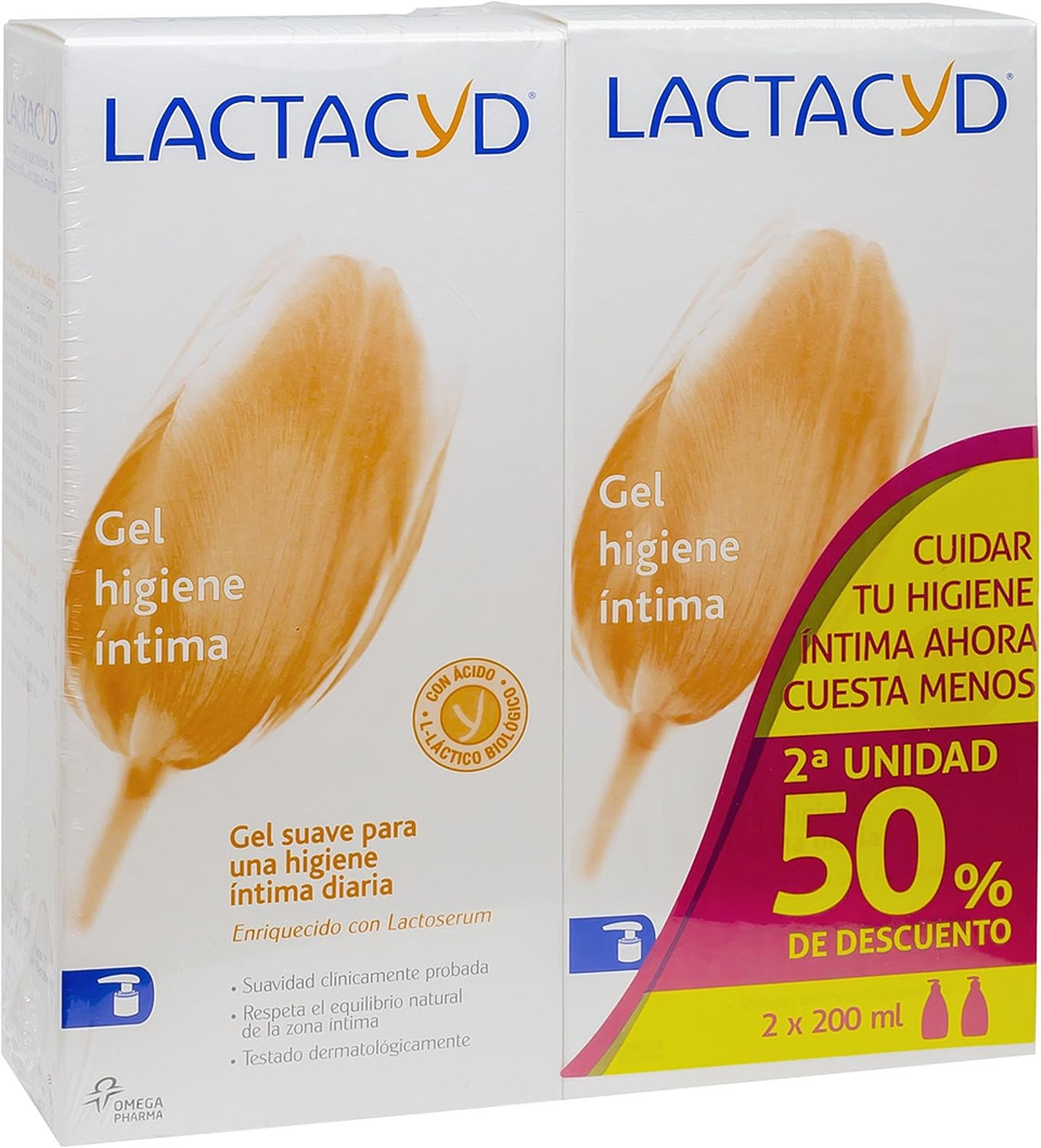 Lactacyd Daily Intimate Hygiene Gel, pH Balanced, Soap-Free 2 x 200 ml