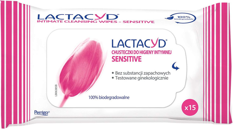 LACTACYD Sensitive Tissues Intimate Hygienic  Fragrance Free Pack of 15