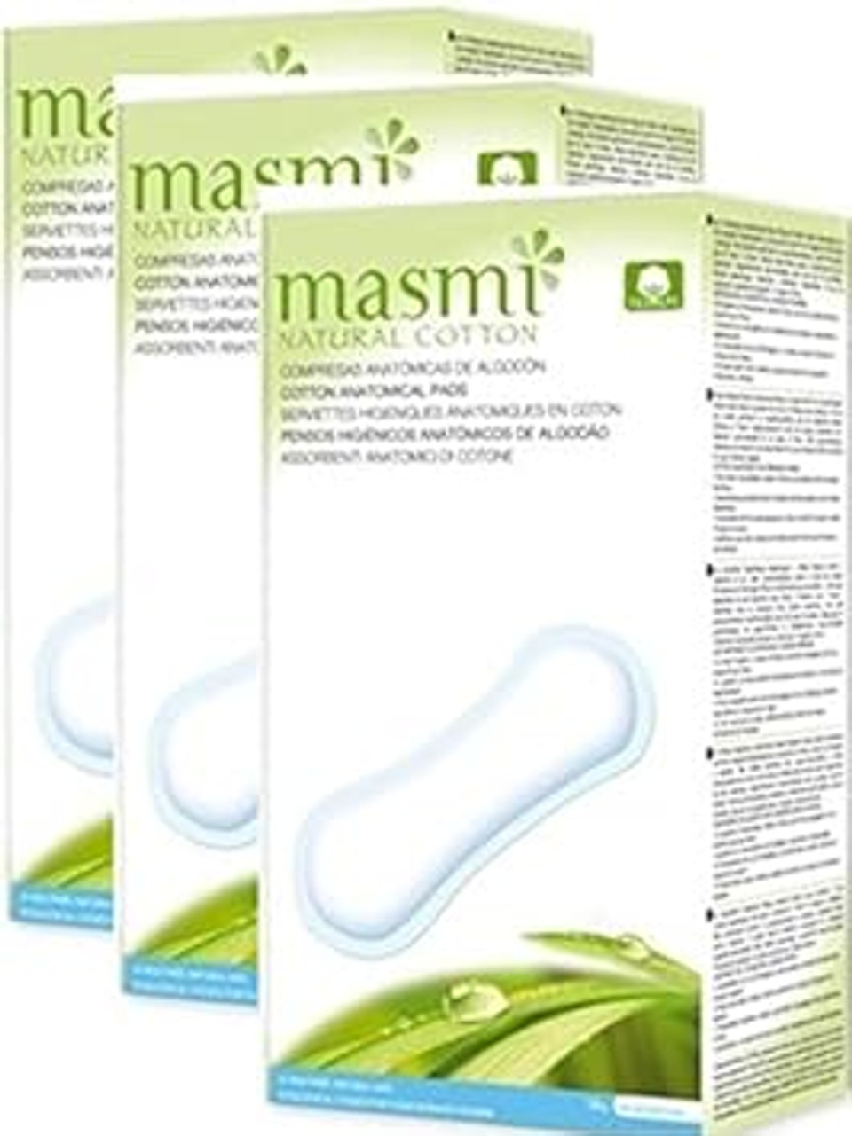 Masmi Anatomical Sanitary Towels Pack of 3 pure cotton