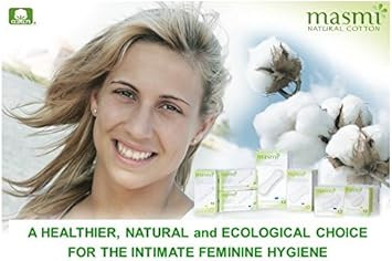 3 x18 Masmi Regular Tampons Organic Cotton Non Applicator, Plastic Free, Hypoallergenic, Biodegradable, Perfume, Viscose, Rayon, Chlorine and Dioxin Free (Triple Pack)