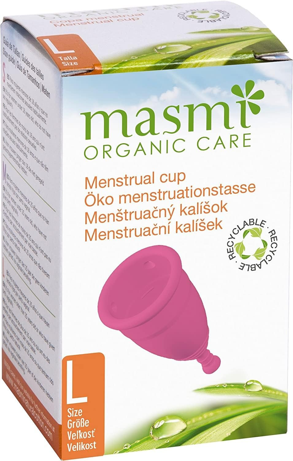 MASMI Natural Cotton Eco Menstrual Cups, Size L