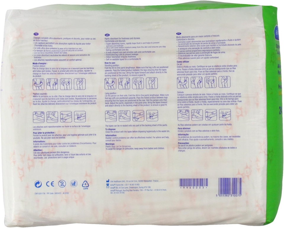 Alvita Incontinence All in One Large Extra Day Pants Pack of 24