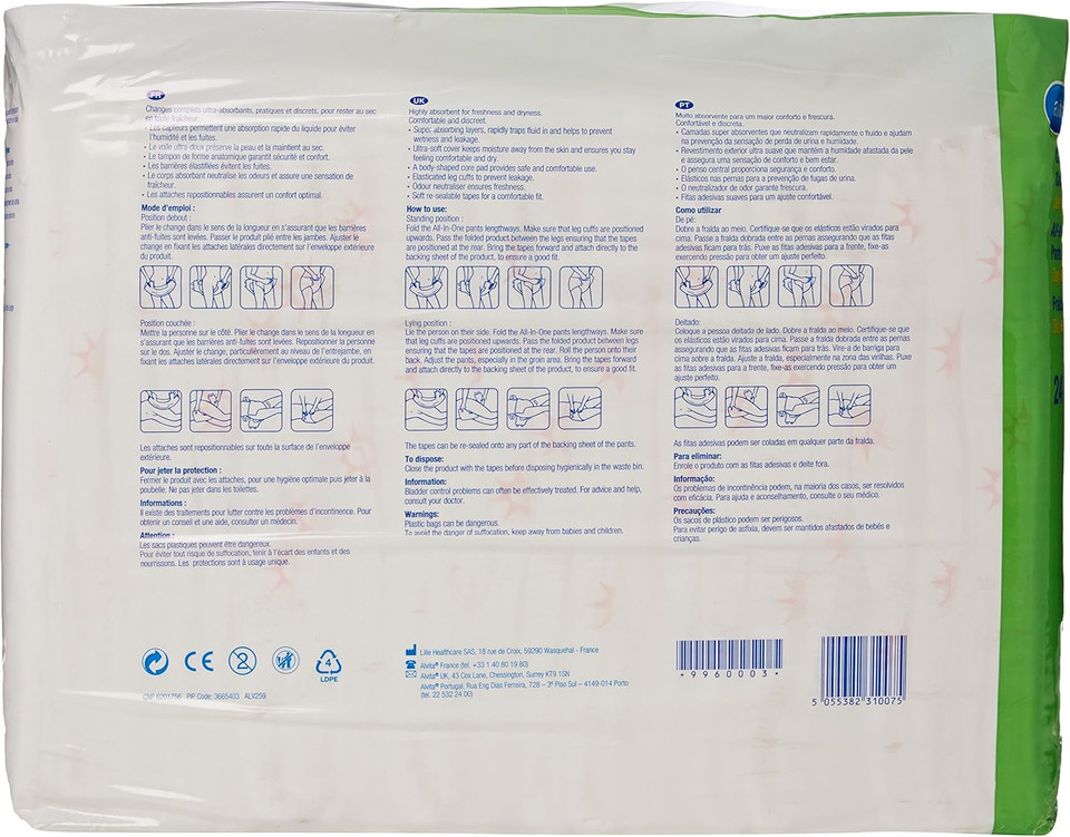 Incontinence All in One Extra Day Pant, Large