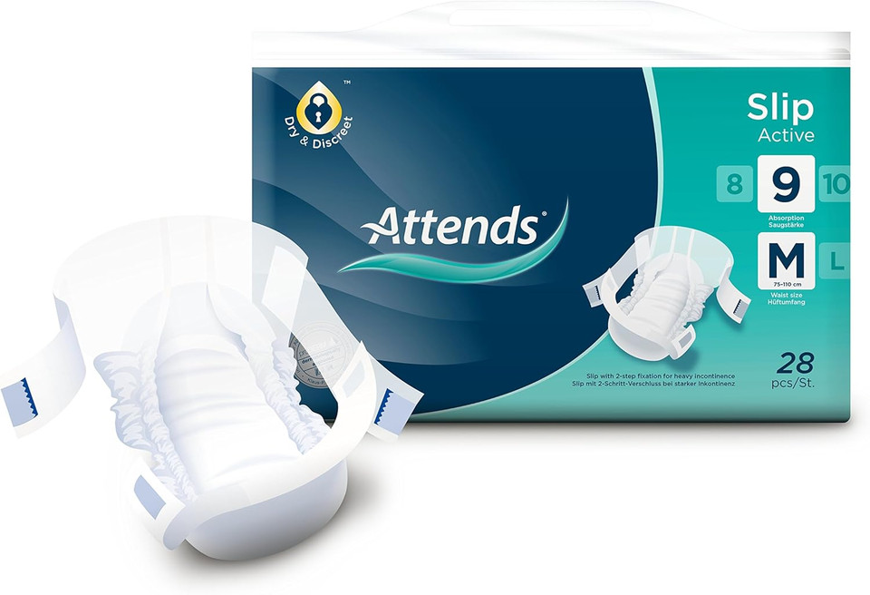 Attends Slip Active 9 Medium (2100ml) 28 Pack Incontinence Protection
