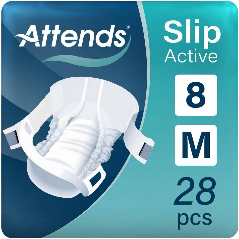 Attends Slip Active 8 Medium (1700ml) 28 Pack Incontinence Protection