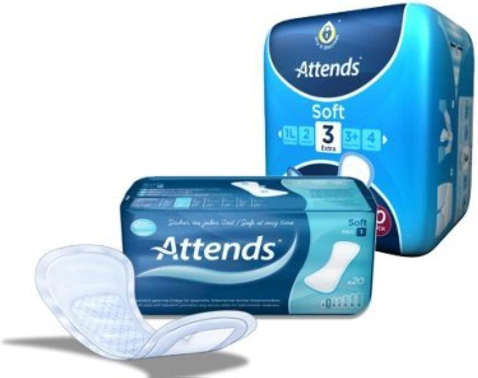 ATTENDS Soft 4 Maxi Pack of 8 Straight Incontinence Pads
