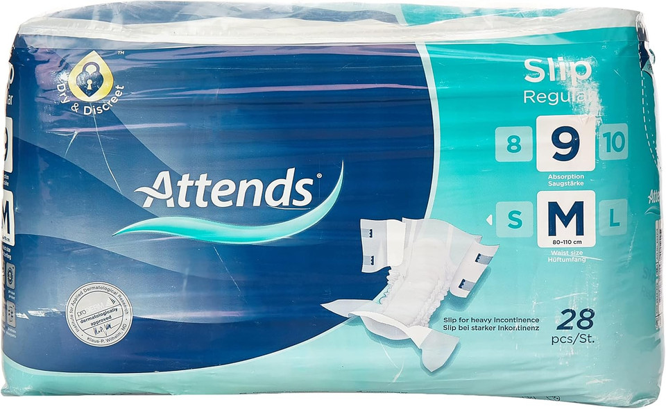 Attends Slip Active Medium 9 Incontinence Pads 1 Pack of 28