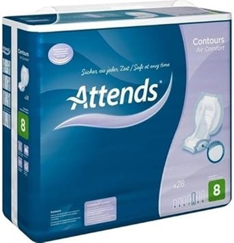 Attends Contours 8 Air Comfort, 112 Units (4 Packs of 28)