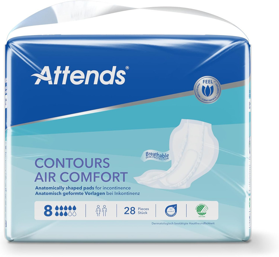 Attends Contours 8 Air Comfort, 112 Units (4 Packs of 28)