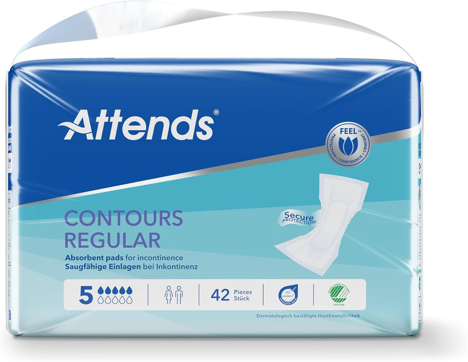 Attends Contours Regular 5, 210 Units (5 Packs of 42)