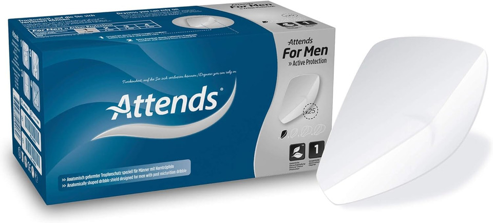 Attends for Men Shield 1 Incontinence Pads (Pack of 25)