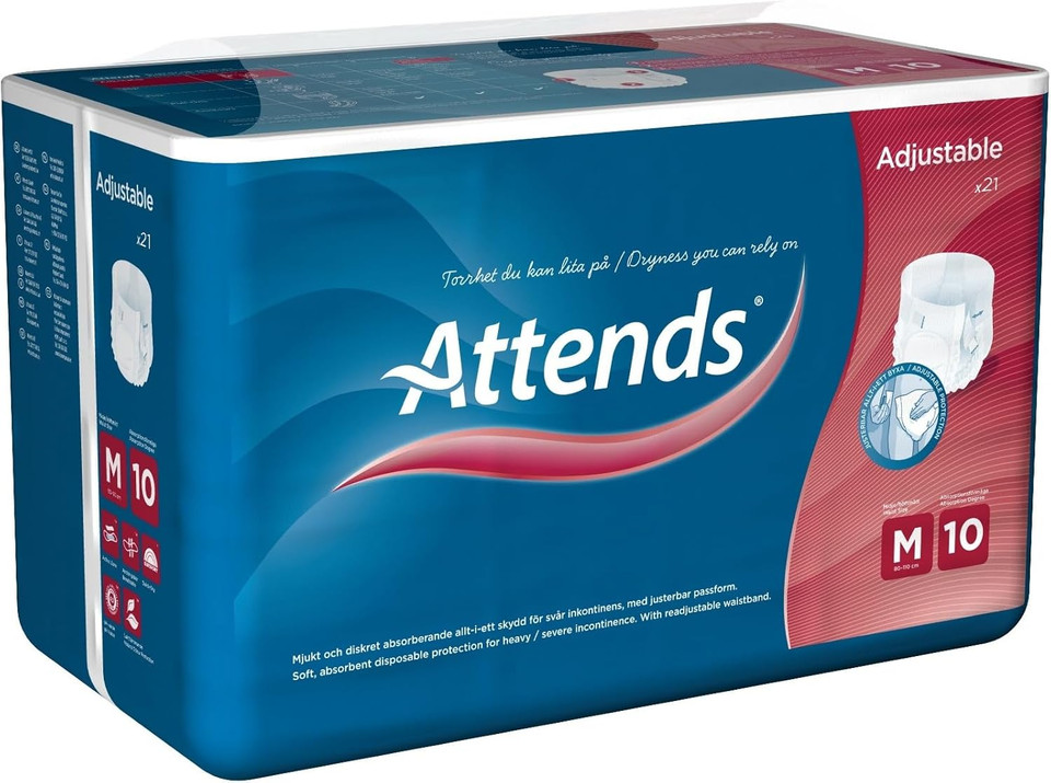 Attends Adjustable 10 Medium (2900ml) 21 Pack Incontinence Protection