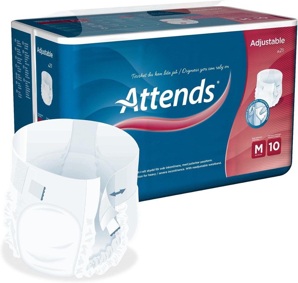 Attends Adjustable 10 Medium (2900ml) 21 Pack Incontinence Protection