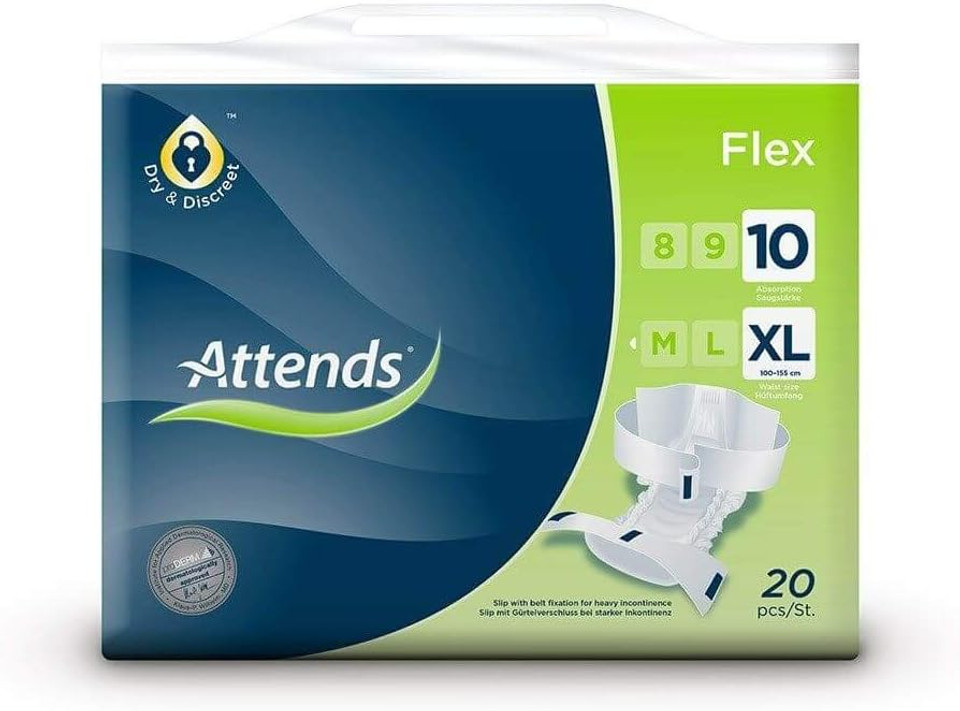Attends Flex 10 X Large (3300ml) 20 Pack Incontinence Protection