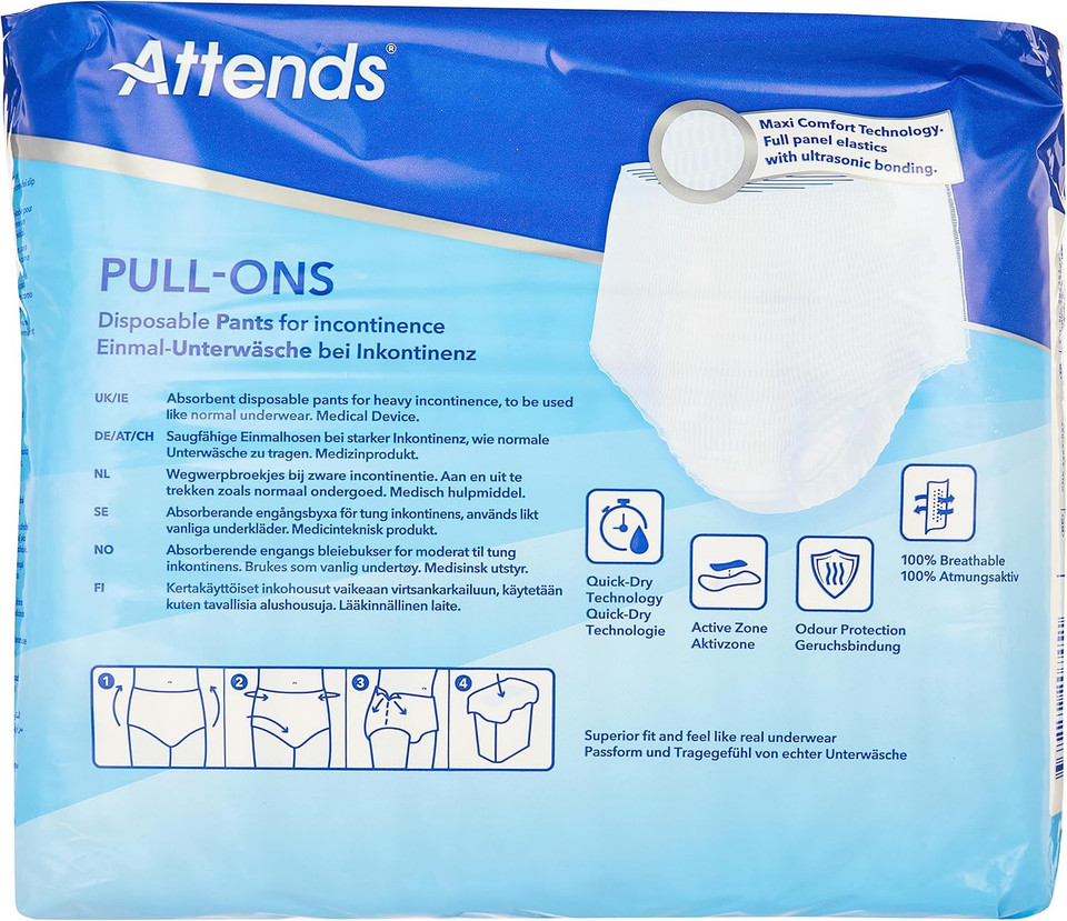 Attends 207468 Pull Ons Level 8 Incontinence Pant, Large (Pack of 16)