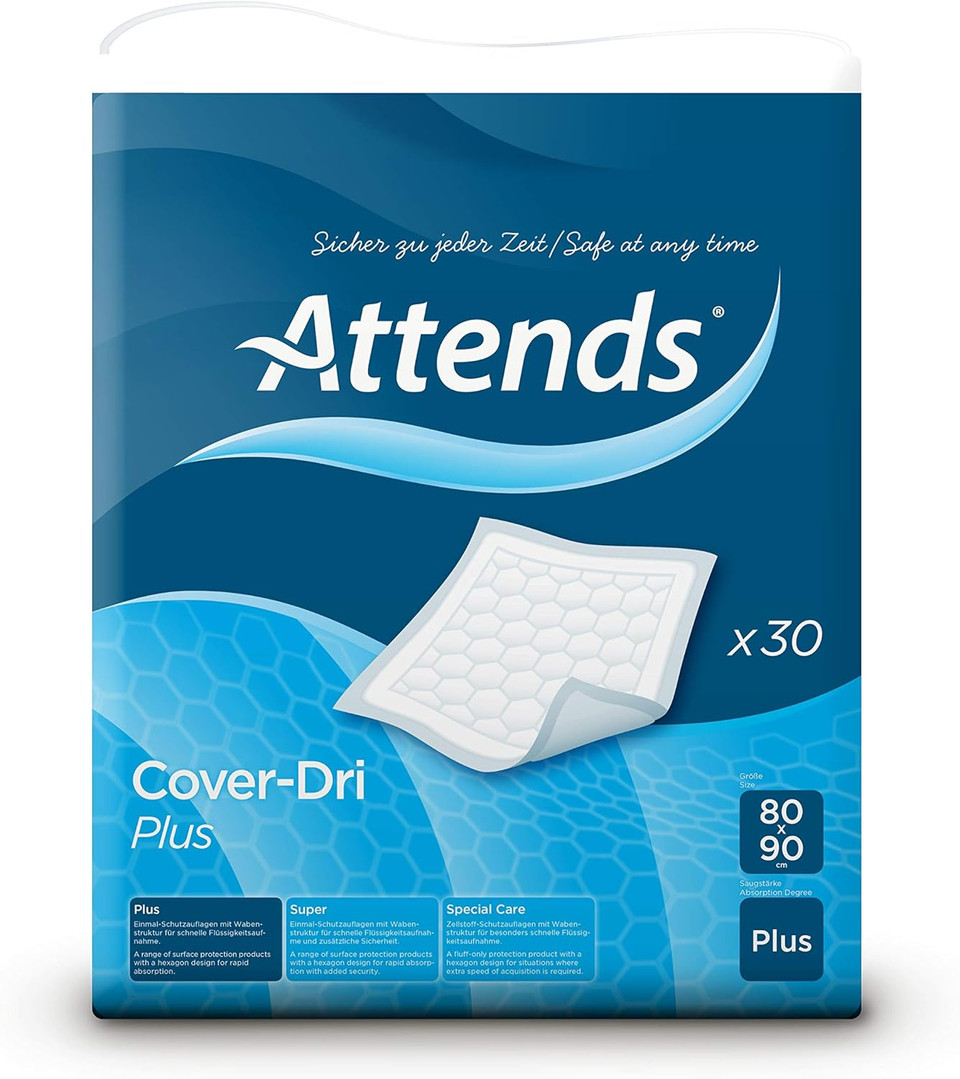 ATTENDS Cover-Dri Plus Mattress Protector Set 30 80 x 90 - Pack of 2