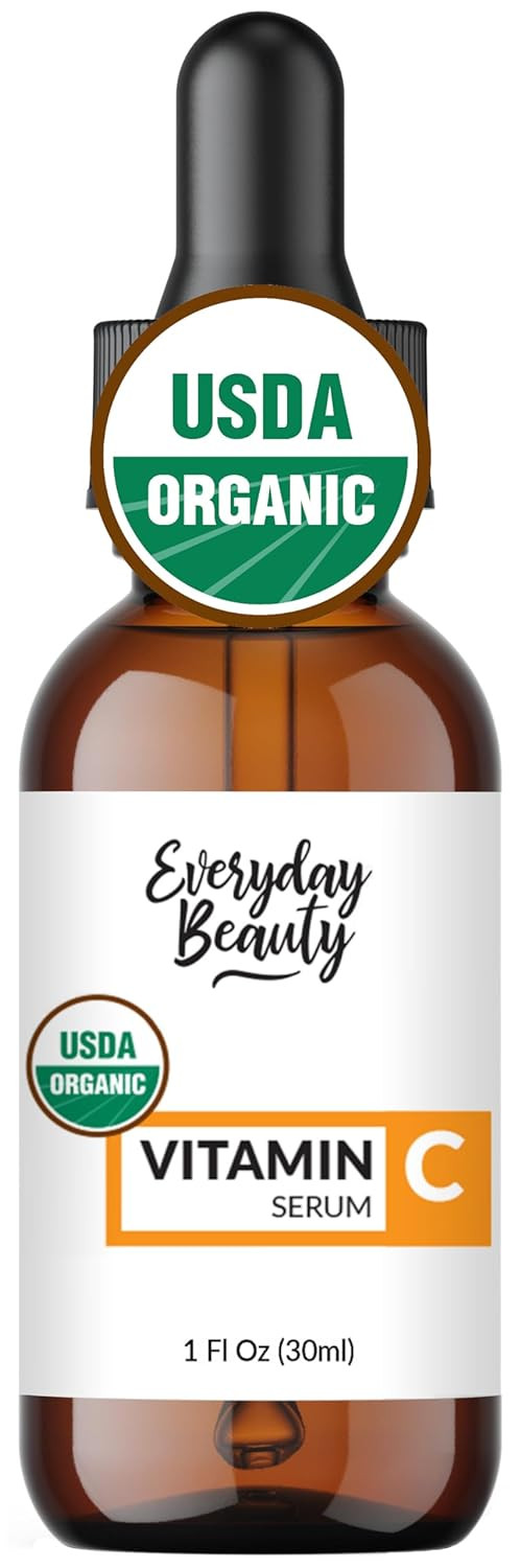 Organic Vitamin C Serum For Face - Usda Certified Facial Serum - Anti Aging For Fine Lines & Wrinkles - Potent Botanical Ingredients & Non Gmo - 1Oz Glass Amber Bottle & Dropper1 Fl Oz (Pack Of 1)