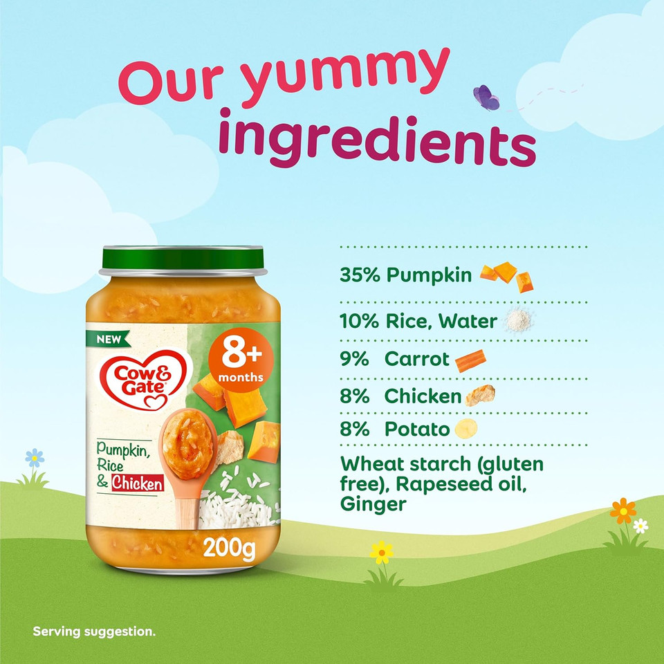 Cow & Gate Tomato Ham & Pasta Baby Food Meal Jar 8+ Months 200g