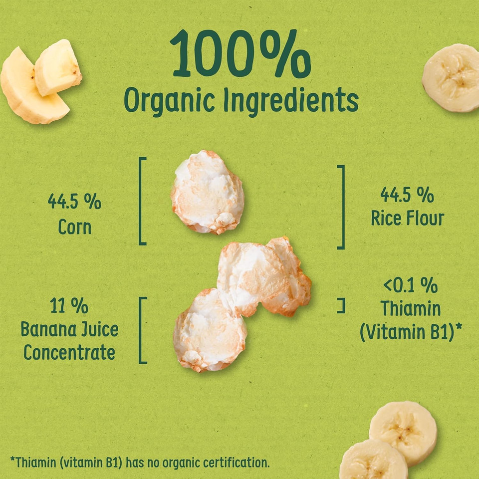 Organix Banana Puffcorn Organic Finger Food Toddler Snack 12+ Months Multipack, 4 x 10 g Bags Per Pack (3 Packs Total) Organix Banana Puffcorn Organic Finger Food Toddler Snack 12+ Months Multipack, 4 x 10 g Bags Per Pack (3 Packs Total)