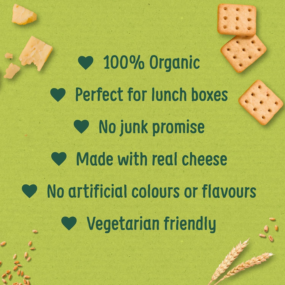 Organix Mini Organic Cheese Crackers, Toddler Snack, 12+ Months, Multipack, 4 x 20 g Packs Per Box (3 Boxes Total)
