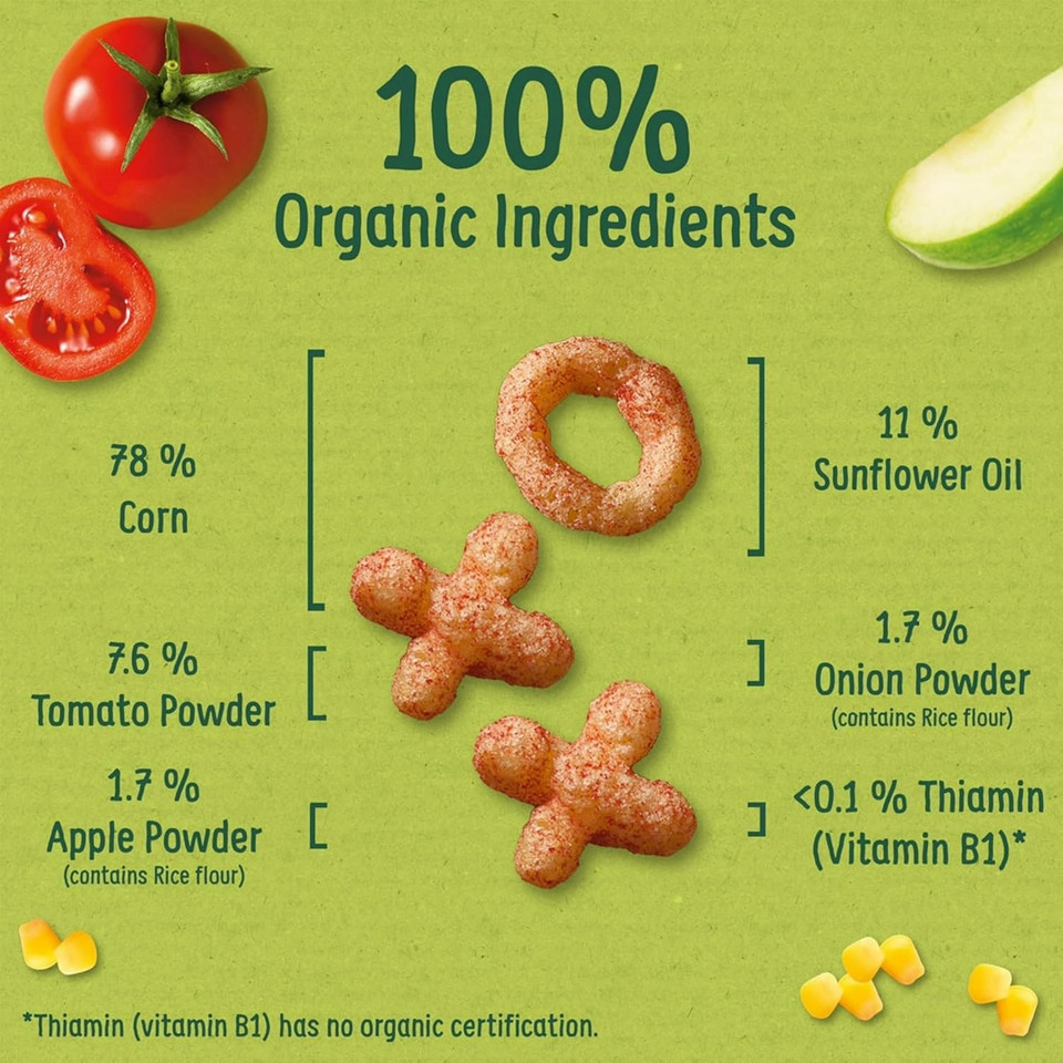 Organix Carrot Stix Organic Toddler Snack, Finger Food, Corn Puffs, 10+ Months, Multipack, 4 x 15 g Bags Per Pack (3 Packs Total)