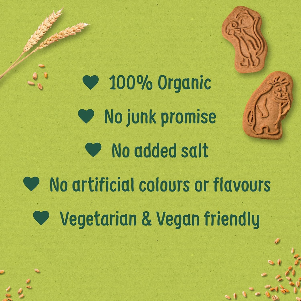 Organix Cocoa & Vanilla Gruffalo Biscuits, Organic Toddler Snacks, 12+ Months, Multipack, 5 x 20 g Bags Per Box (3 Boxes Total)