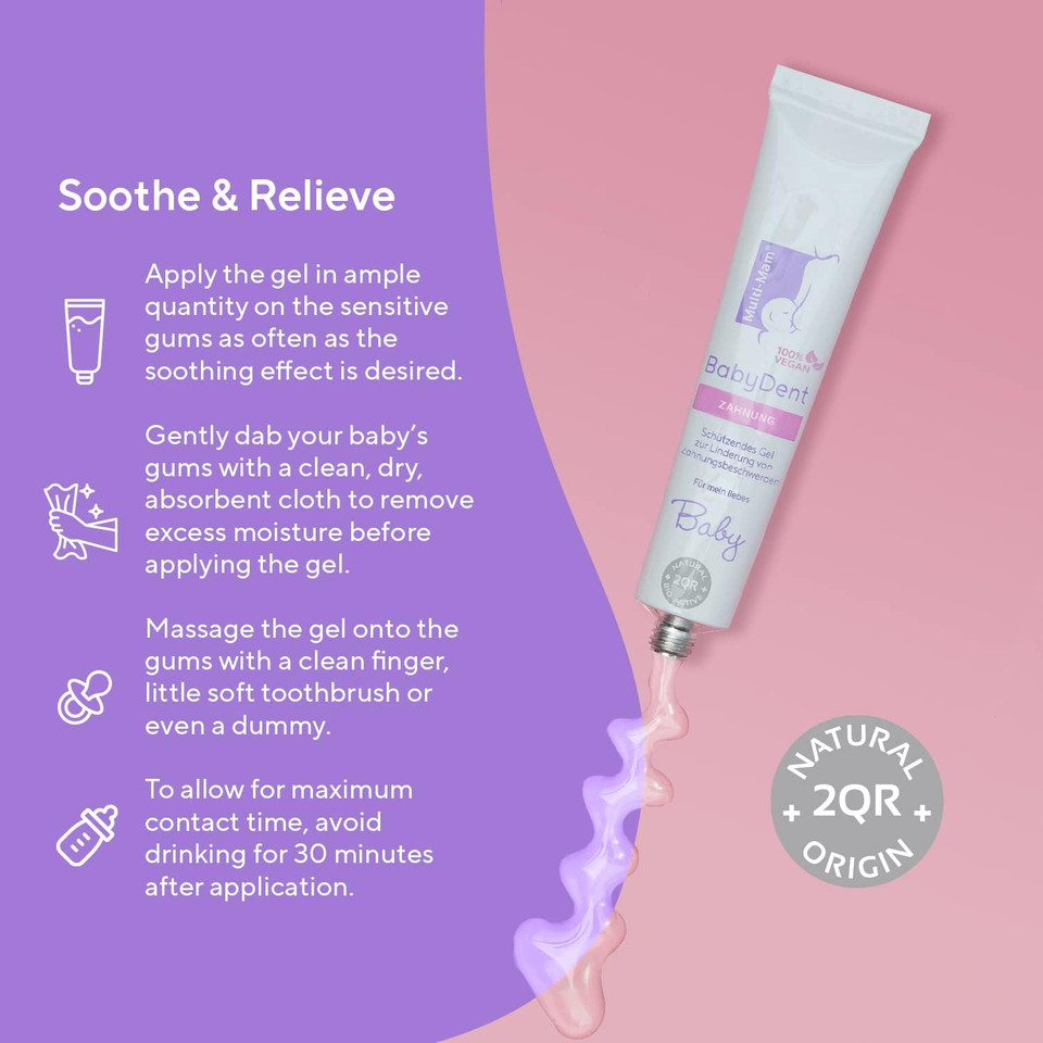 Multi-Mam Baby Dent Teething Gel  15ml Soothing Gel for Teething Babies