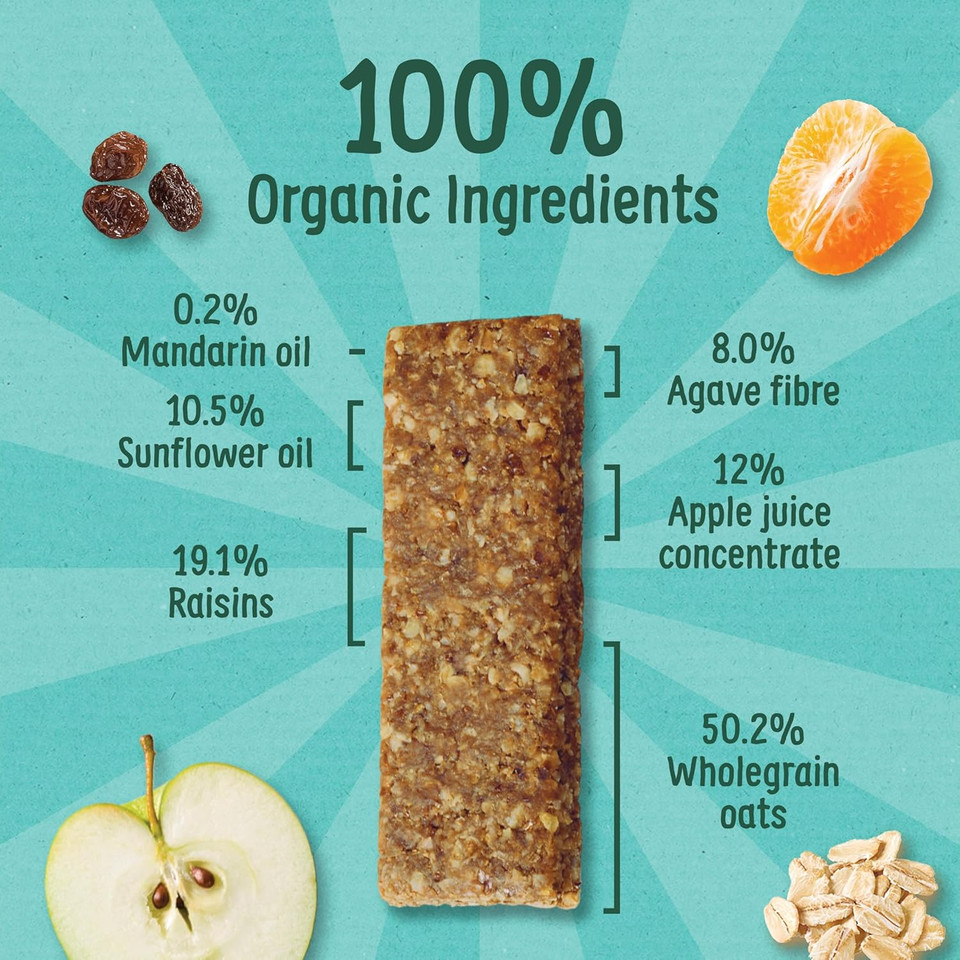 Organix KIDS Cool Choco Mint Mini Flapjack Bites 3+ Years, 4 x 23 g Bags Per Box (4 Boxes Total)