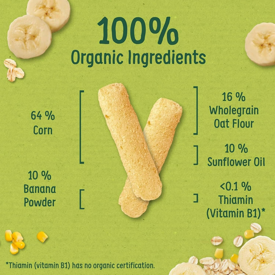 Organix Baby Rice, Organic Weaning Snack, 6+ Months 100 g (Pack of 5)