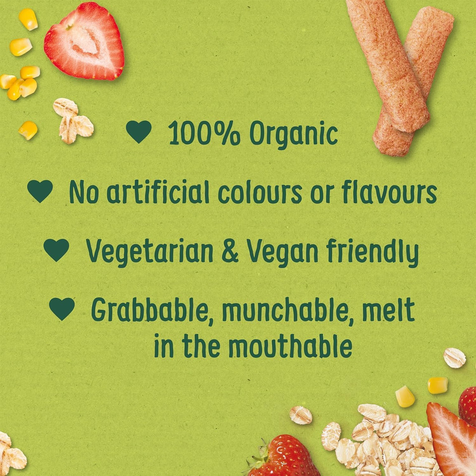 Organix Vanilla Organic Little Ruskits, Organic Baby Snack, 6+ Months, 10 x 60 g Ruskits Per Box (4 Boxes Total)