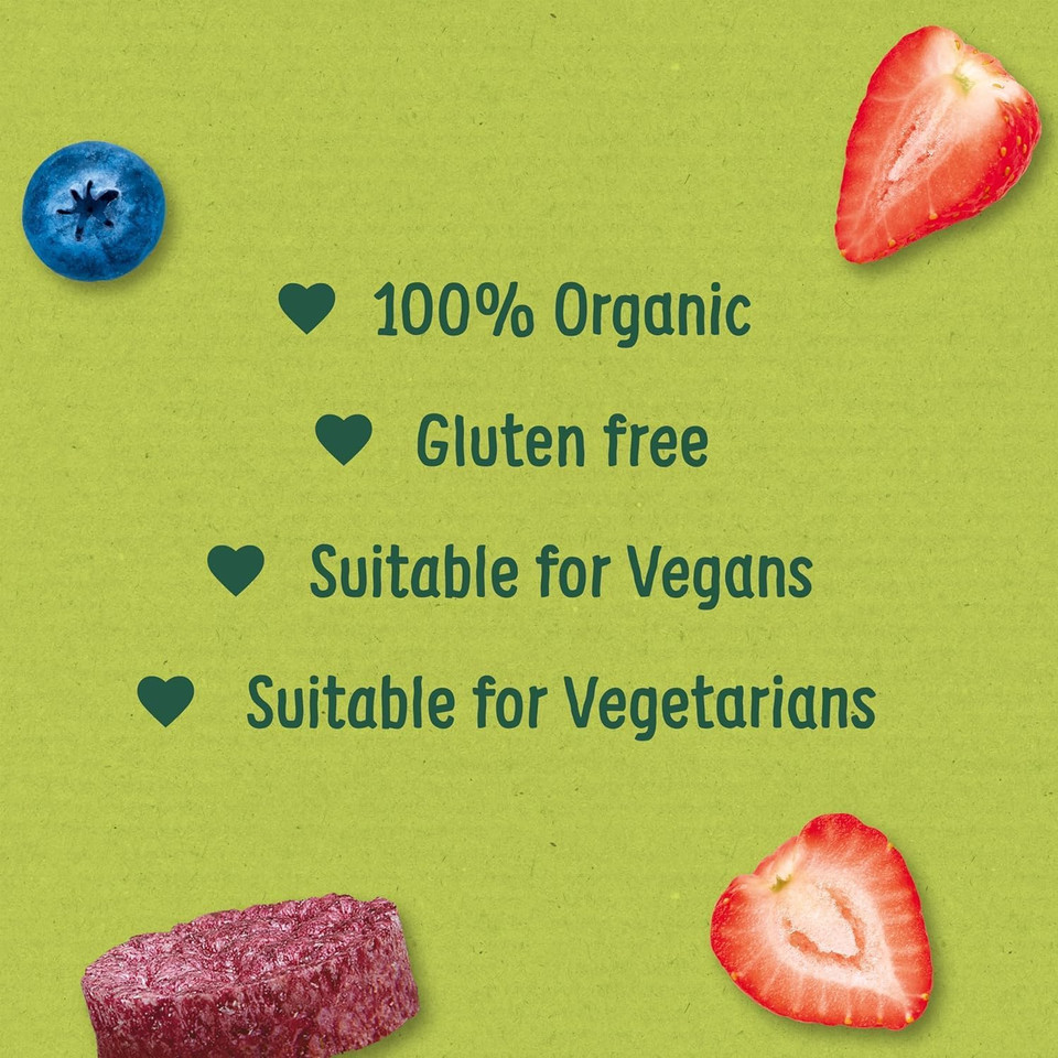 Organix Summer Fruits Rice Cake Clouds, Berry Flavoured Snack, Multipack, 4 x 18 g Bags Per Box (4 Boxes Total)