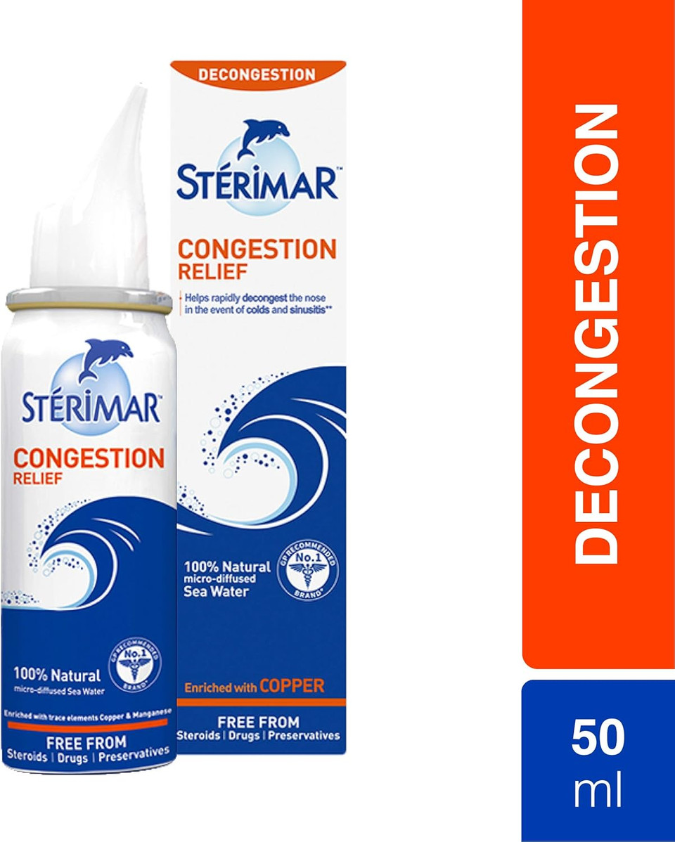 Sterimar Congestion Relief, Nasal Spray, Natural Sea Water Solution, 50 ml