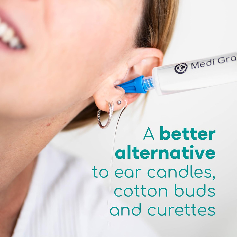 Medi Grade Ear Wax Removal Kit with Olive Oil Ear Drops, 10ml - The Original Ear Syringe Kit with Ear Wax Removal Drops for Softening and Safely Removing Earwax - Gentle Ear Cleaner Ear Wax Remover Medi Grade Ear Wax Removal Kit with Olive Oil Ear Drops, 10ml - The Original Ear Syringe Kit with Ear Wax Removal Drops for Softening and Safely Removing Earwax - Gentle Ear Cleaner Ear Wax Remover