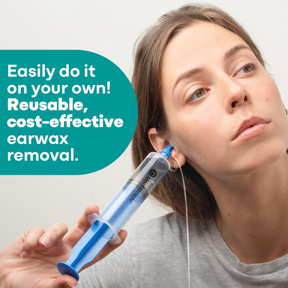 Medi Grade Large Ear Wax Removal Ear Syringe Kit with 3X Quad-Stream Tips, 60ml - Natural Ear Cleaner Ear Wax Remover for Improved Aural Hygiene - Ear Wax Removal Kit Earwax Remover Tool