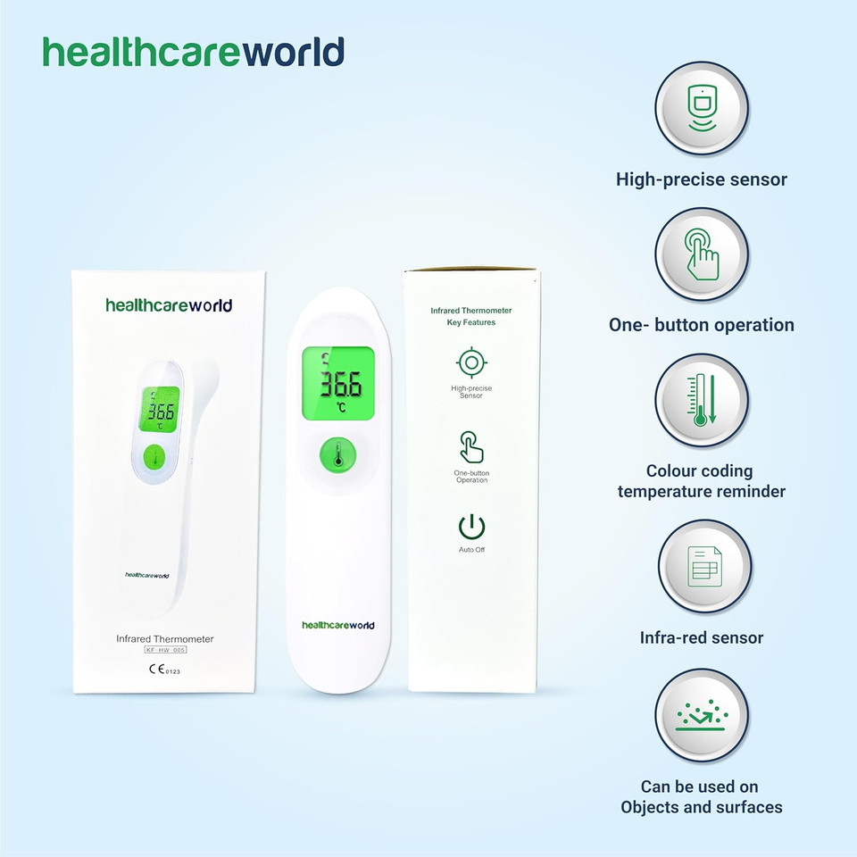 Digital Thermometer for Adults Kids, Non Contact Infrared LCD Display Baby Thermometers and Body Temperature (White)