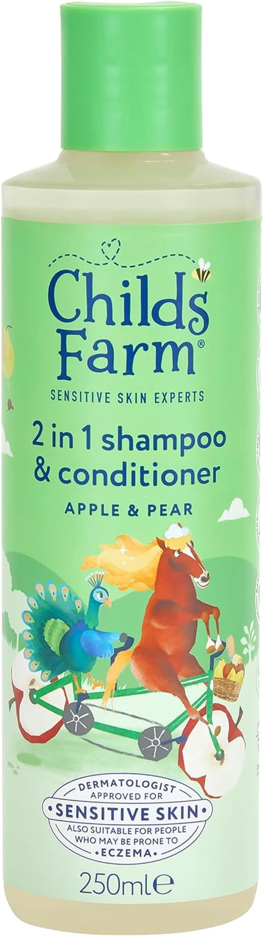 Childs Farm 2 in 1 Hair Shampoo and Conditioner, Gentle Tear Free, Apple and Pear Fragrance, Children, Kids, Baby, 250ml Childs Farm 2 in 1 Hair Shampoo and Conditioner, Gentle Tear Free, Apple and Pear Fragrance, Children, Kids, Baby, 250ml