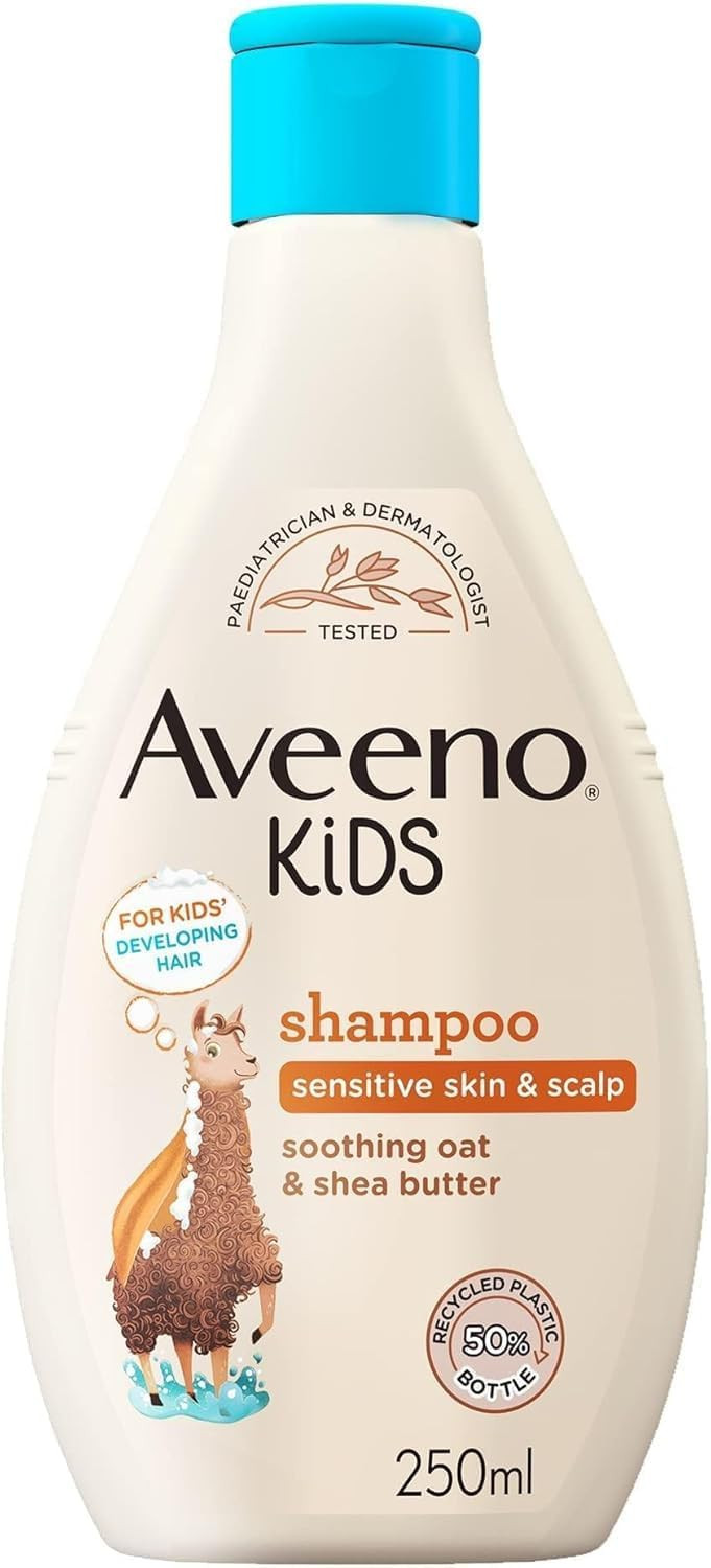 Aveeno Baby Kids Shampoo 250ml | Enriched with Soothing Oat & Shea Butter | Childrens Shampoo Developed for Your Little Superhero | Childrens Toiletries Sets